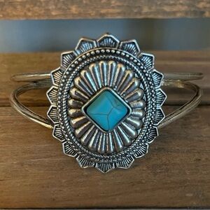 NEW Faux - Silver Turquoise Cuff Bracelet - Western